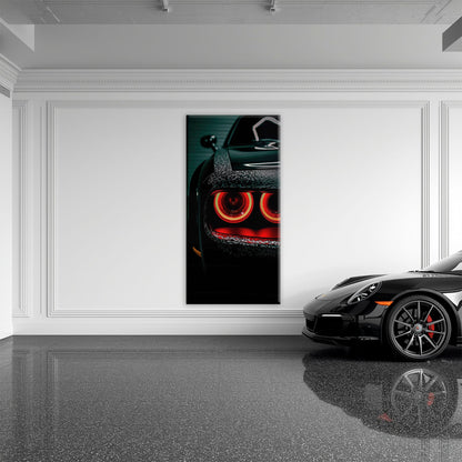 Dodge Challenger Red Halo Wall Art – Dark Muscle Car Canvas Print Cars