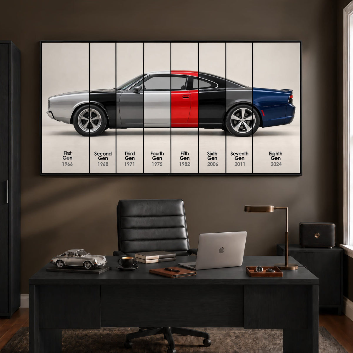 Dodge Charger Evolution Wall Art | Muscle Car Print | Caveson Cars