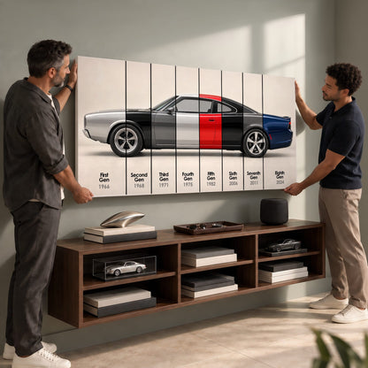 Dodge Charger Evolution Wall Art | Muscle Car Print | Caveson Cars