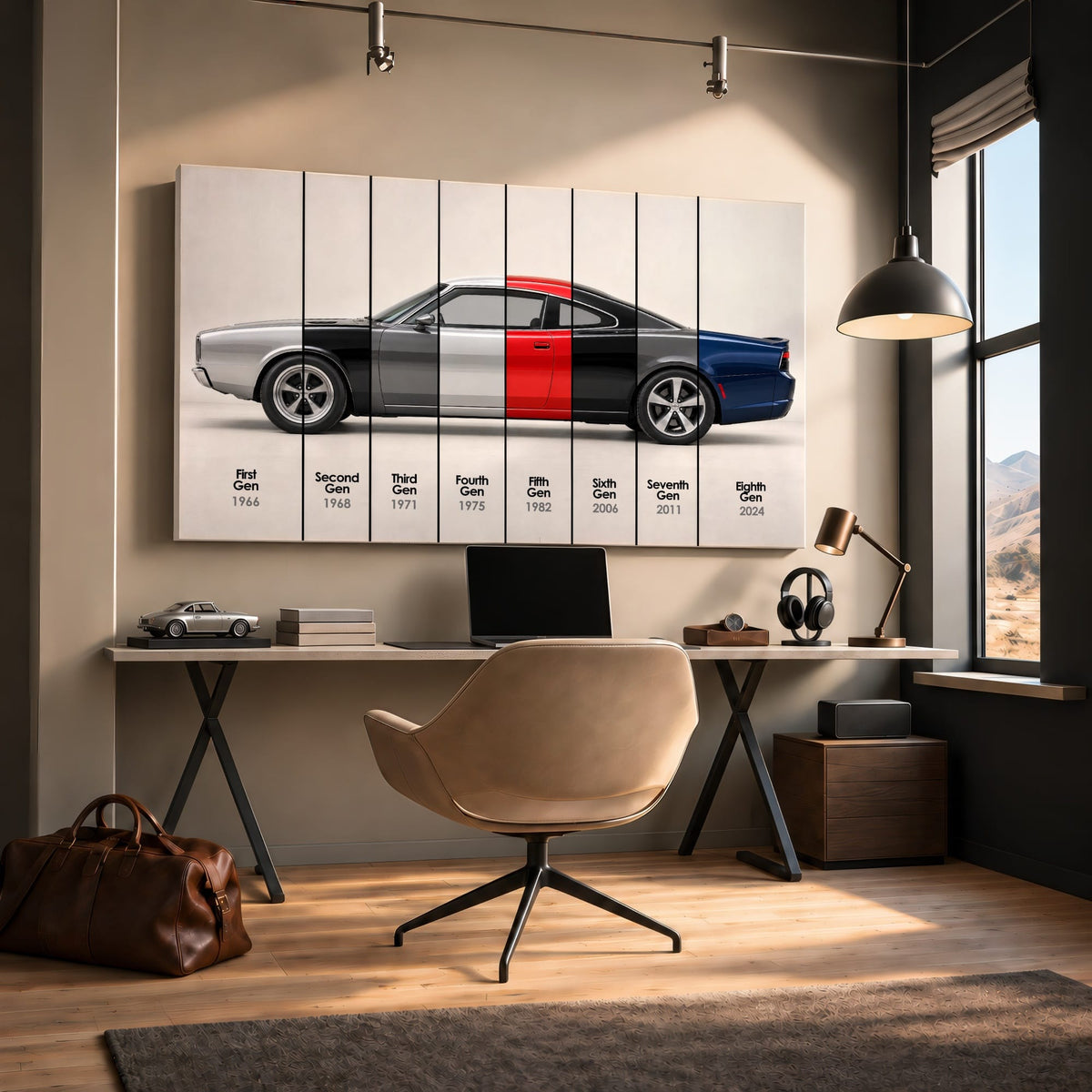 Dodge Charger Evolution Wall Art | Muscle Car Print | Caveson Cars