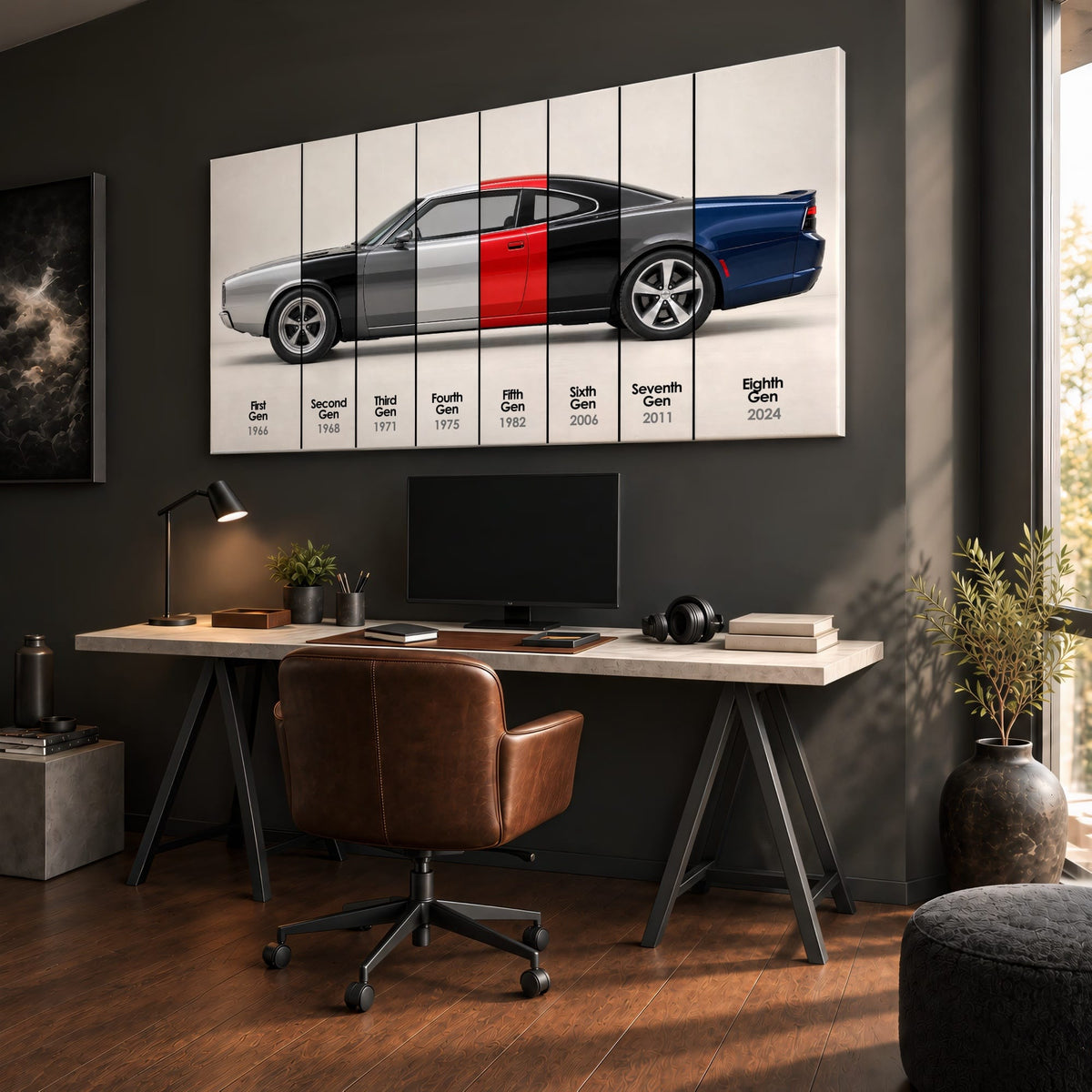 Dodge Charger Evolution Wall Art | Muscle Car Print | Caveson Cars