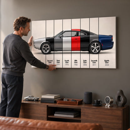 Dodge Charger Evolution Wall Art | Muscle Car Print | Caveson Cars