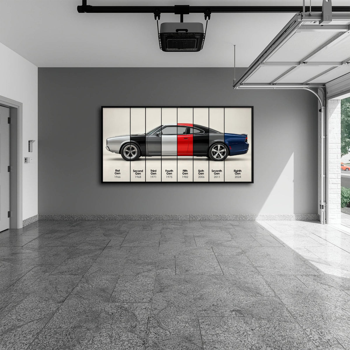 Dodge Charger Evolution Wall Art | Muscle Car Print | Caveson Cars