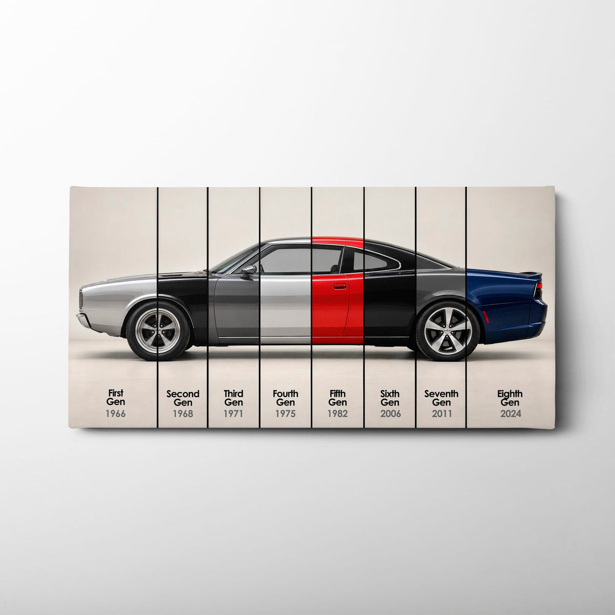 Dodge Charger Evolution Wall Art | Muscle Car Print | Caveson Cars