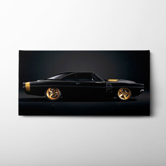 Vintage Dodge Charger Wall Art – Retro Muscle Car Canvas Print Cars