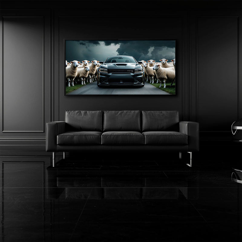 Dodge Charger Hellcat Wall Art  | Black Sheep Muscle Car Print Cars