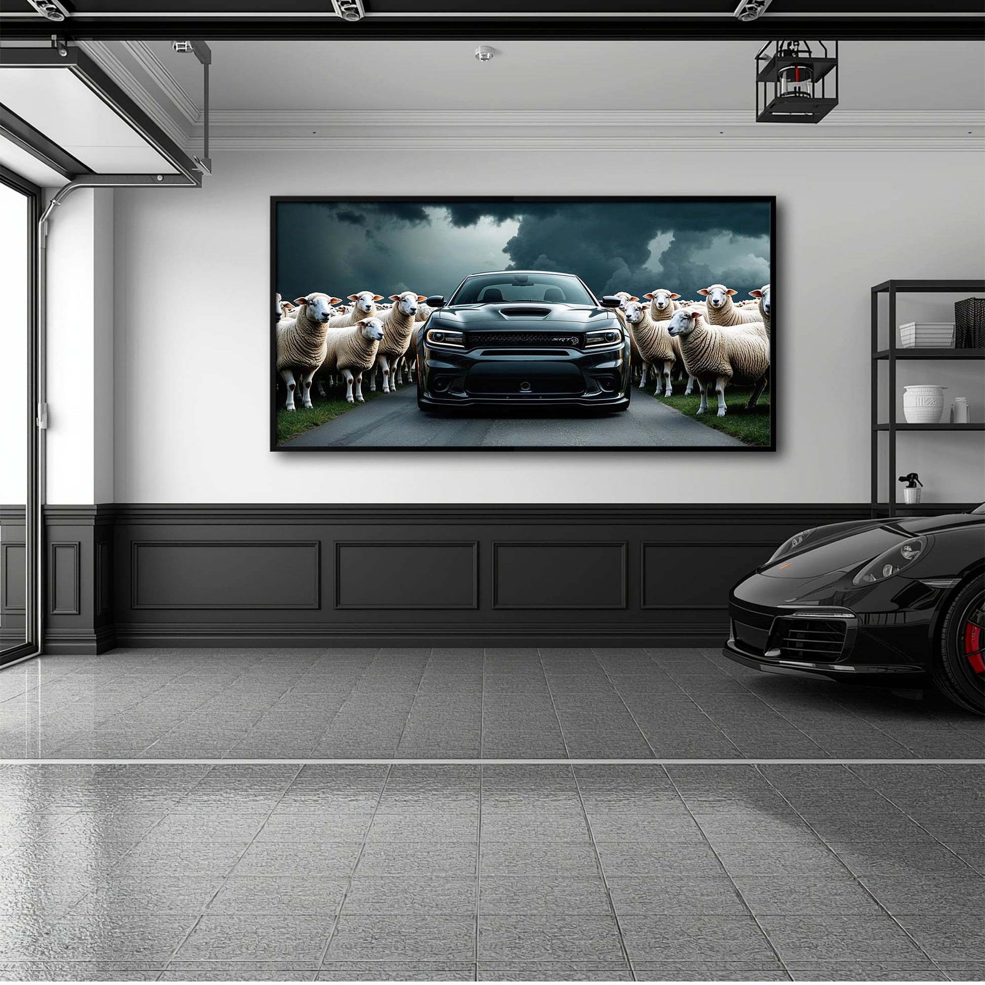 Dodge Charger Hellcat Wall Art  | Black Sheep Muscle Car Print Cars