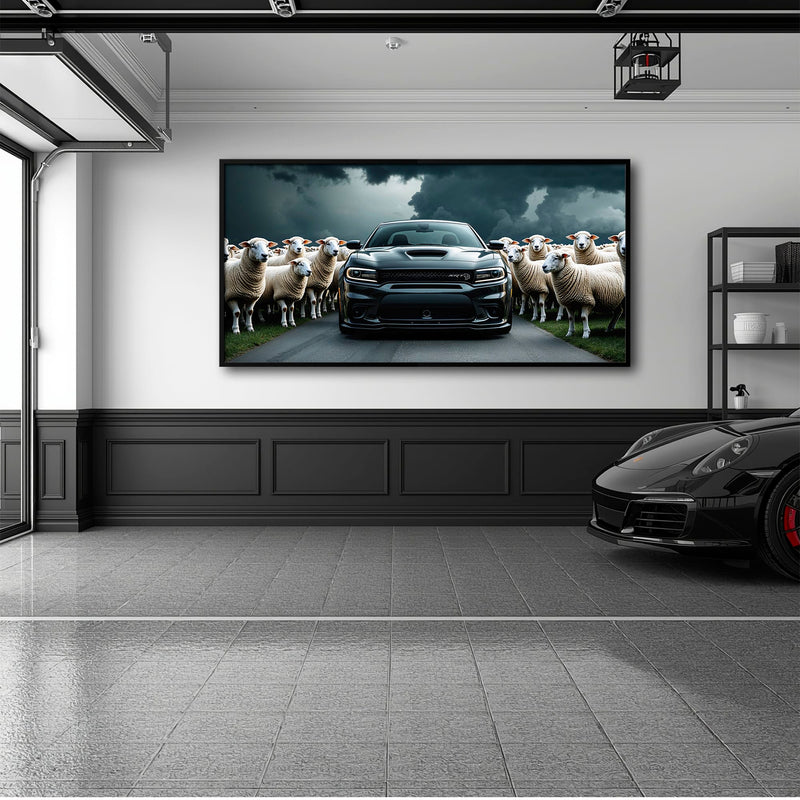 Dodge Charger Hellcat Wall Art  | Black Sheep Muscle Car Print Cars