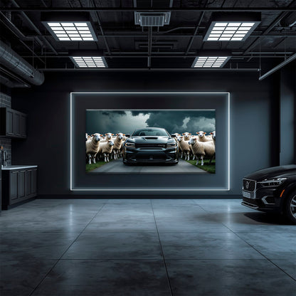 Dodge Charger Hellcat Wall Art  | Black Sheep Muscle Car Print Cars