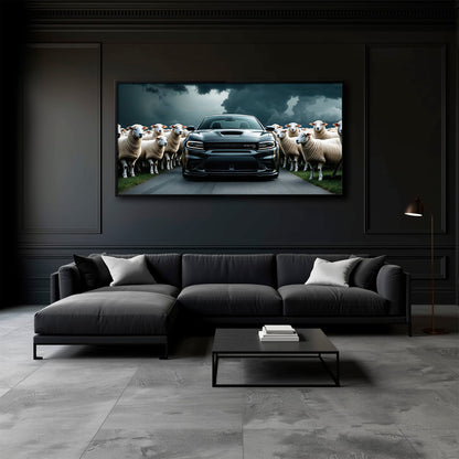 Dodge Charger Hellcat Wall Art  | Black Sheep Muscle Car Print Cars