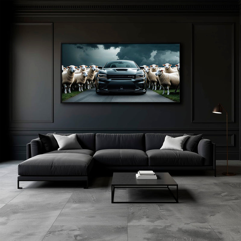 Dodge Charger Hellcat Wall Art  | Black Sheep Muscle Car Print Cars