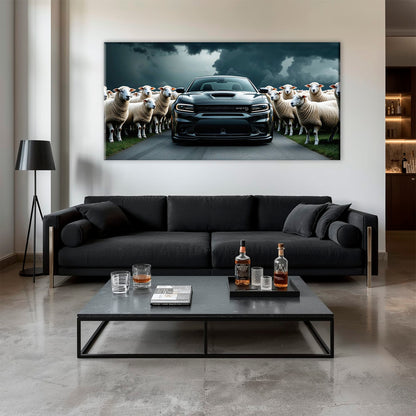 Dodge Charger Hellcat Wall Art  | Black Sheep Muscle Car Print Cars