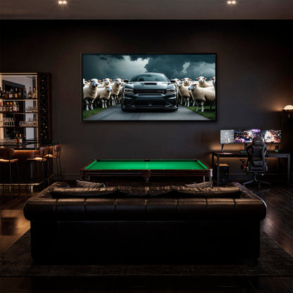 Dodge Charger Hellcat Wall Art  | Black Sheep Muscle Car Print Cars