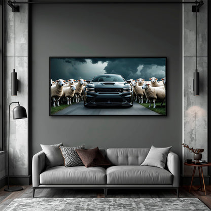 Dodge Charger Hellcat Wall Art  | Black Sheep Muscle Car Print Cars