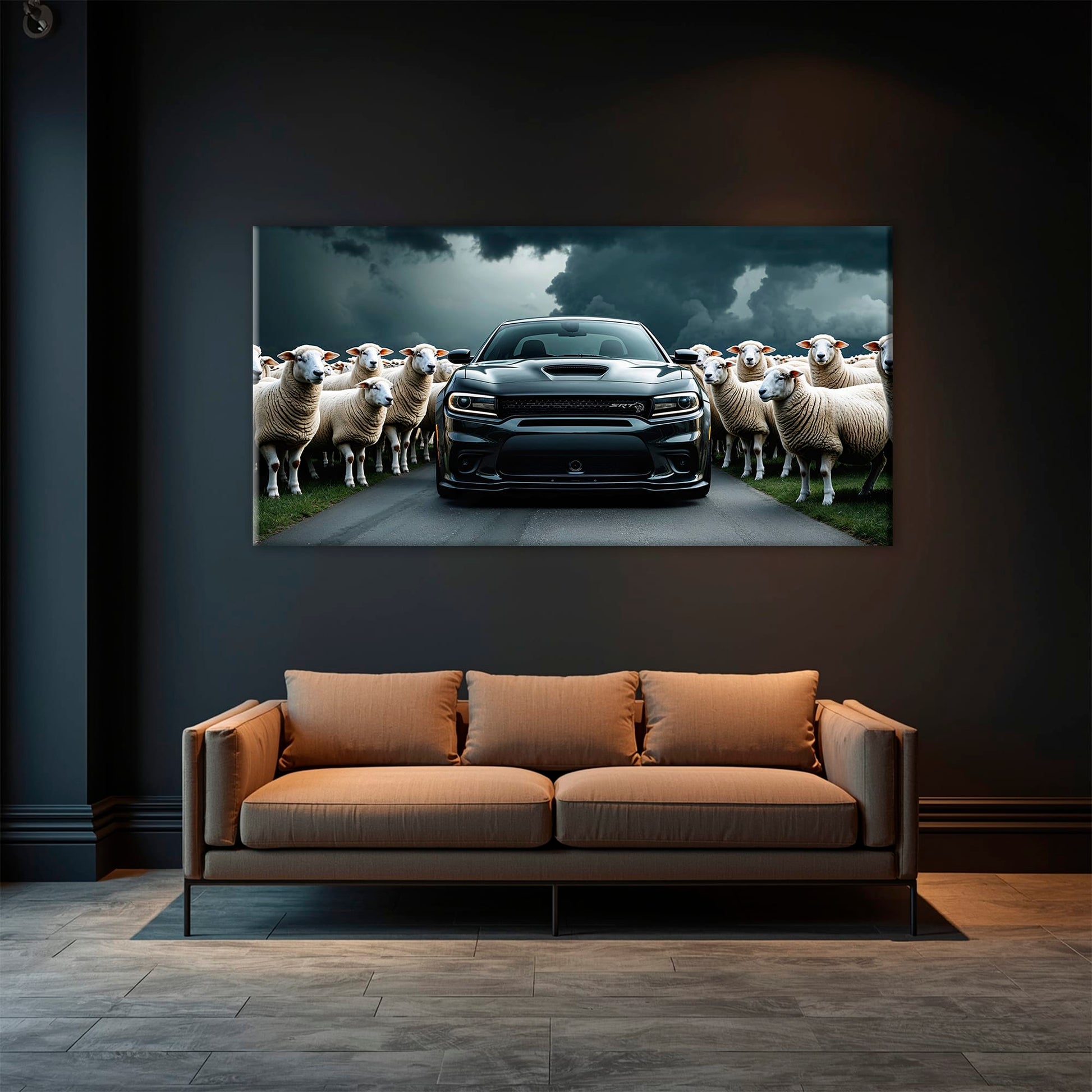 Dodge Charger Hellcat Wall Art  | Black Sheep Muscle Car Print Cars