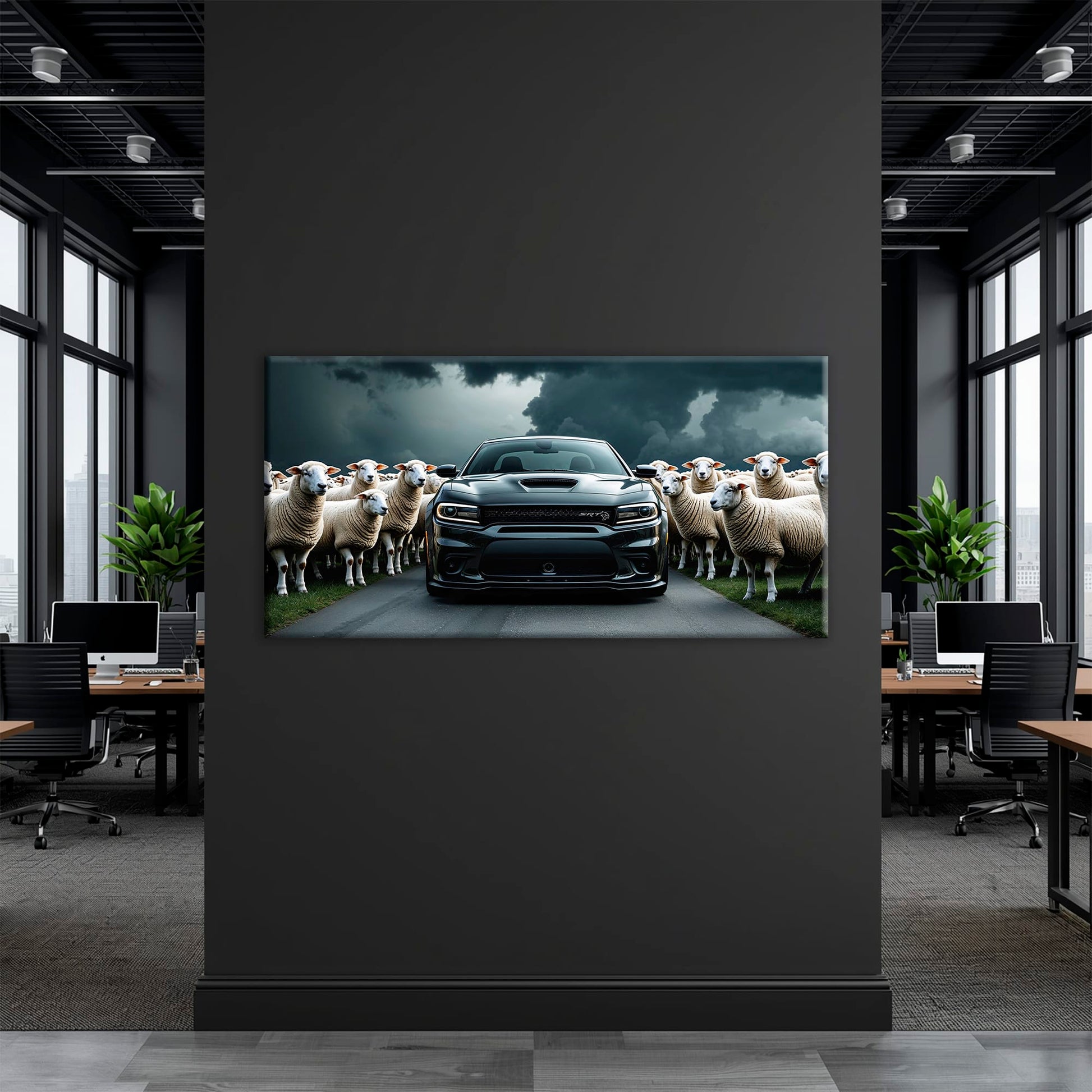 Dodge Charger Hellcat Wall Art  | Black Sheep Muscle Car Print Cars