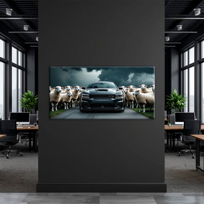 Dodge Charger Hellcat Wall Art  | Black Sheep Muscle Car Print Cars