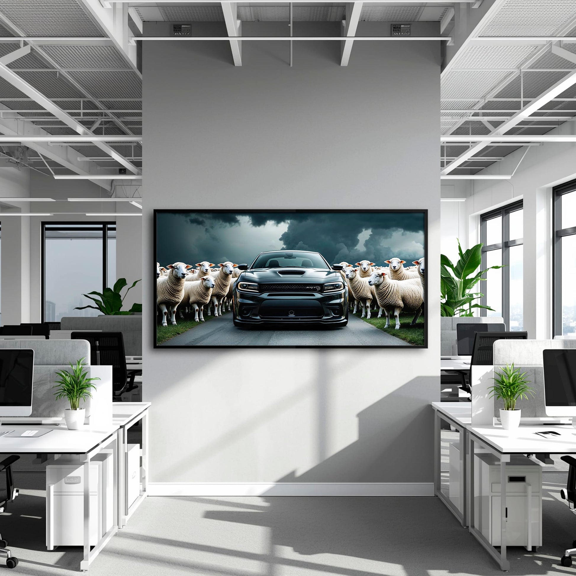 Dodge Charger Hellcat Wall Art  | Black Sheep Muscle Car Print Cars