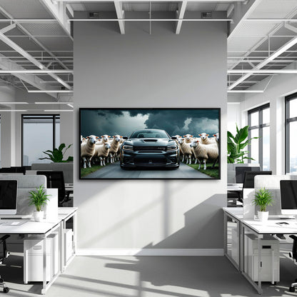 Dodge Charger Hellcat Wall Art  | Black Sheep Muscle Car Print Cars