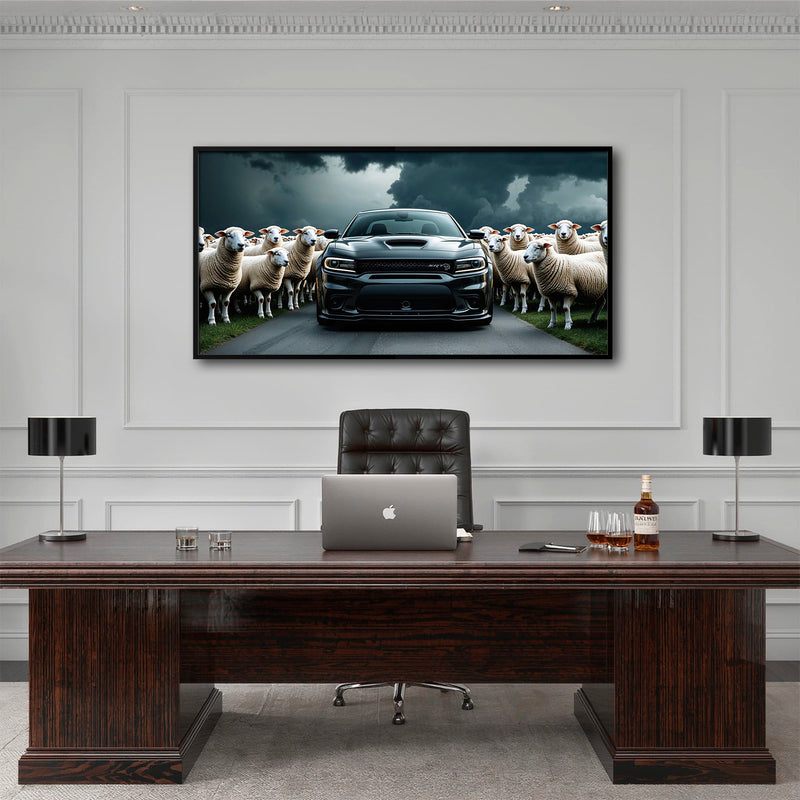Dodge Charger Hellcat Wall Art  | Black Sheep Muscle Car Print Cars