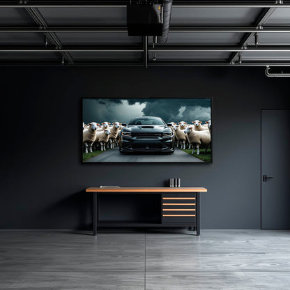 Dodge Charger Hellcat Wall Art  | Black Sheep Muscle Car Print Cars