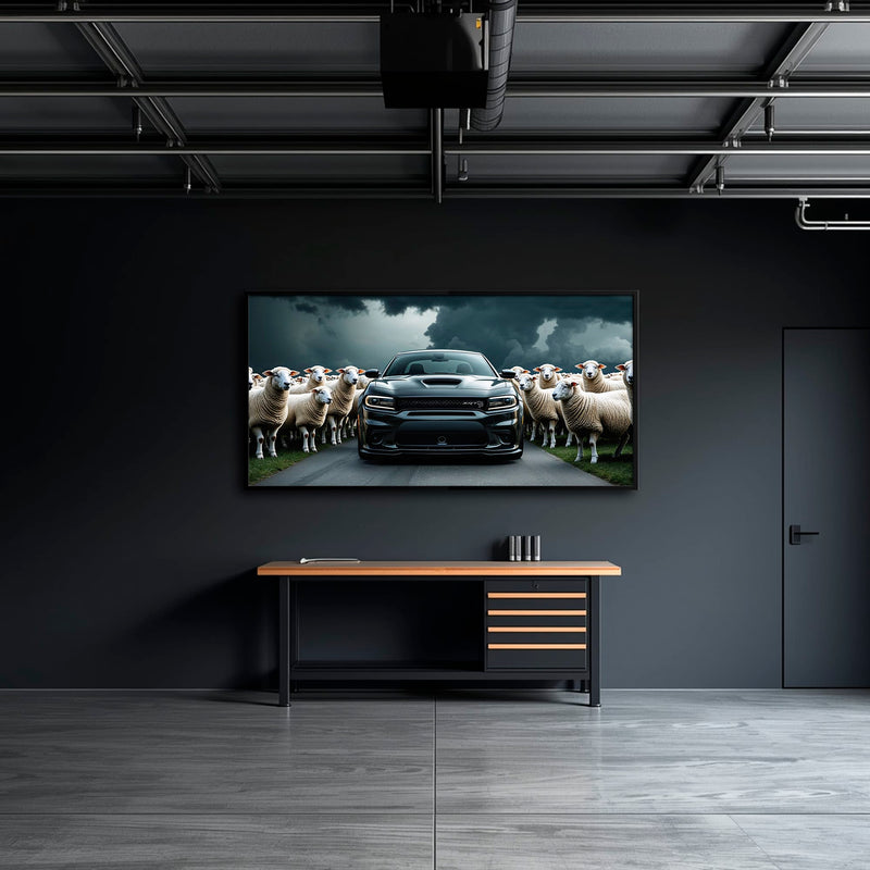 Dodge Charger Hellcat Wall Art  | Black Sheep Muscle Car Print Cars