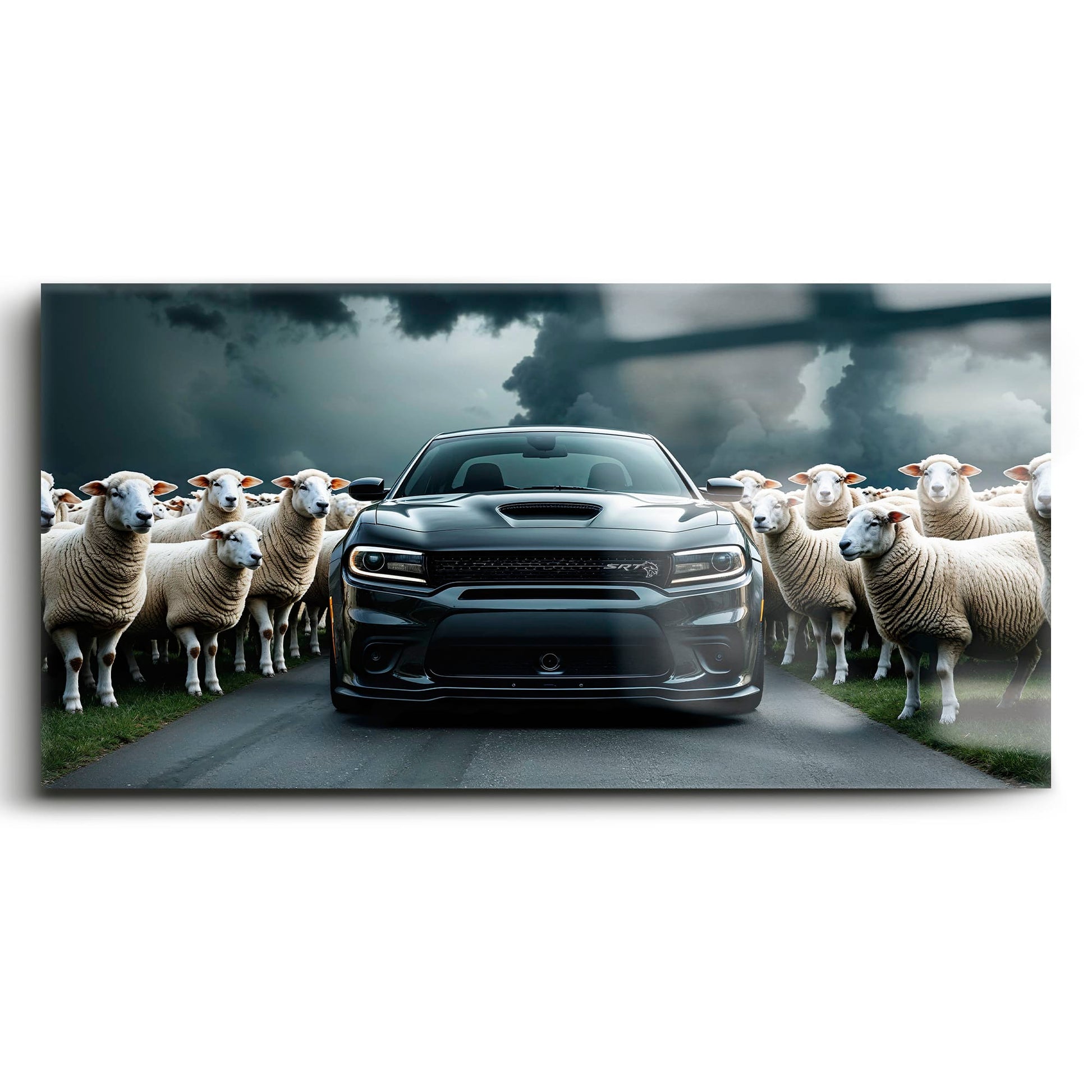 Dodge Charger Hellcat Wall Art  | Black Sheep Muscle Car Print Cars