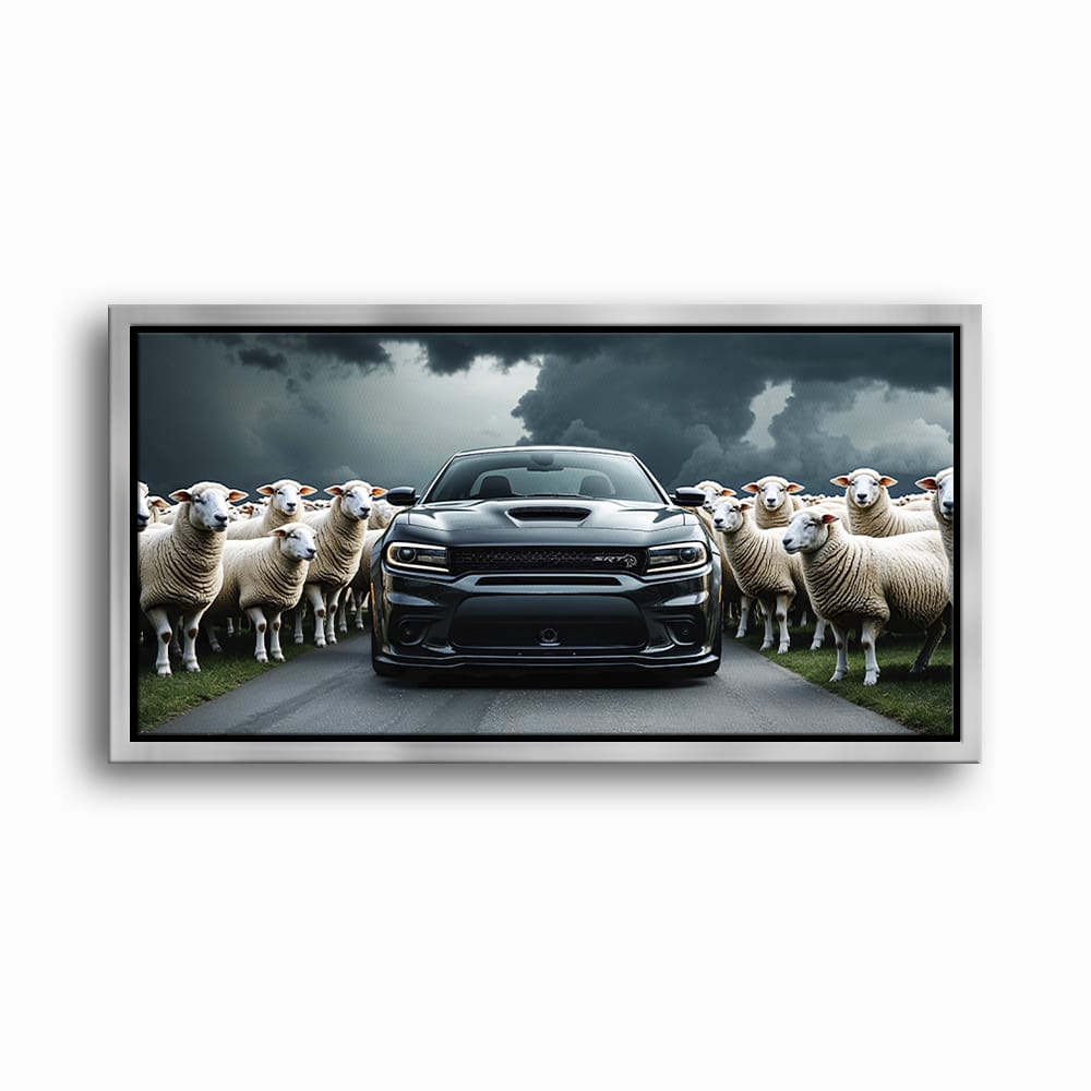 Dodge Charger Hellcat Wall Art  | Black Sheep Muscle Car Print Cars