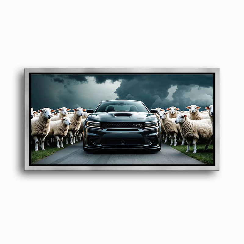Dodge Charger Hellcat Wall Art  | Black Sheep Muscle Car Print Cars