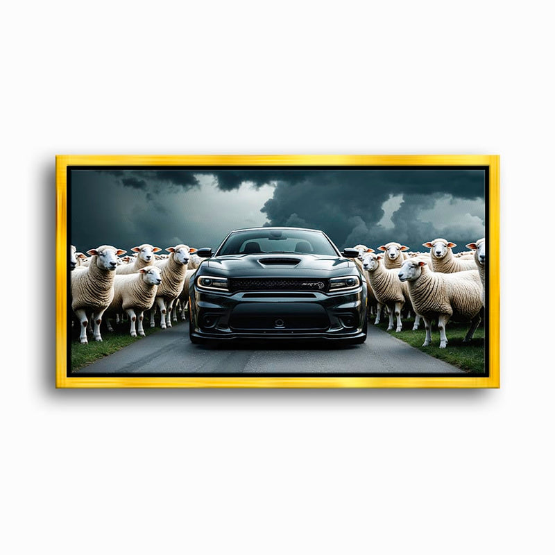 Dodge Charger Hellcat Wall Art  | Black Sheep Muscle Car Print Cars