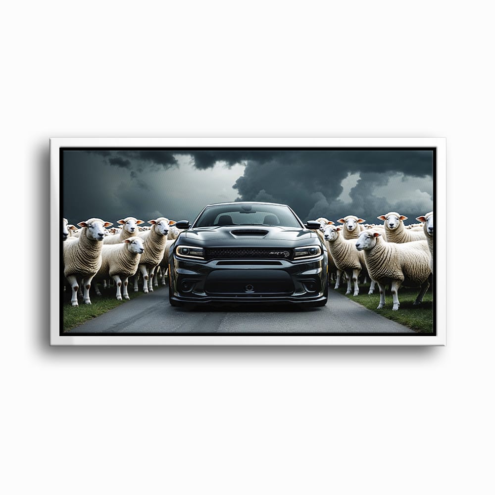 Dodge Charger Hellcat Wall Art  | Black Sheep Muscle Car Print Cars