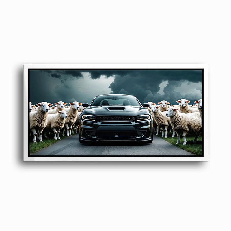 Dodge Charger Hellcat Wall Art  | Black Sheep Muscle Car Print Cars