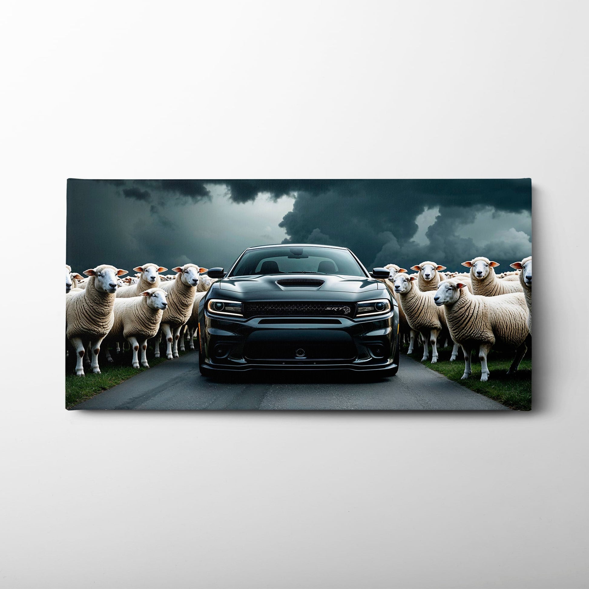 Dodge Charger Hellcat Wall Art  | Black Sheep Muscle Car Print Cars