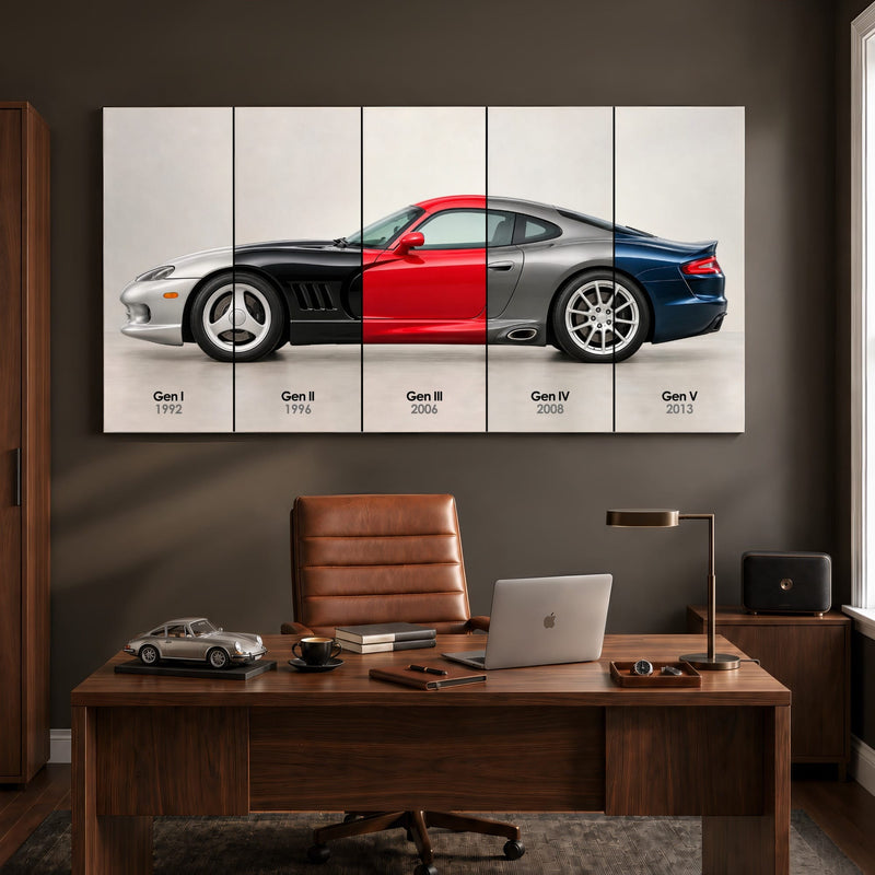 Dodge Viper Evolution Poster & Canvas Wall Art | Caveson Canvas / 12х24 / Gallery Wrap Cars