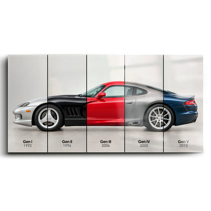 Dodge Viper Evolution Poster & Canvas Wall Art | Caveson Acrylic Glass / 12х24 / Without Frame Cars