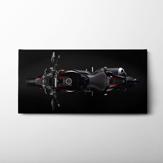 Ducati Monster 1200 R Dark Apex Wall Art – Top Down Motorcycle Canvas Print Motorcycle