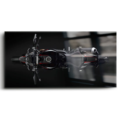 Ducati Monster 1200 R Dark Apex Wall Art – Top Down Motorcycle Canvas Print Motorcycle
