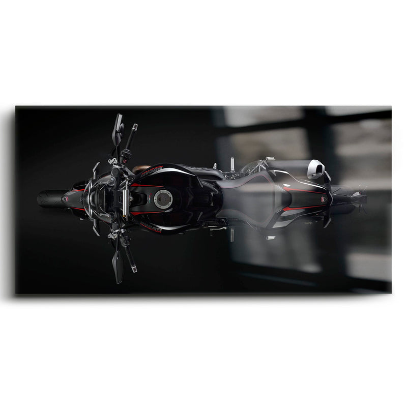 Ducati Monster 1200 R Dark Apex Wall Art – Top Down Motorcycle Canvas Print Motorcycle