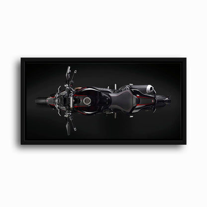 Ducati Monster 1200 R Dark Apex Wall Art – Top Down Motorcycle Canvas Print Motorcycle