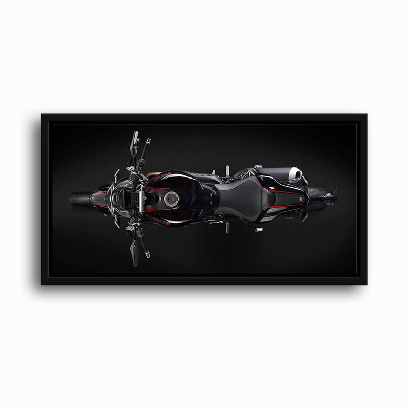 Ducati Monster 1200 R Dark Apex Wall Art – Top Down Motorcycle Canvas Print Motorcycle