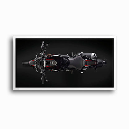 Ducati Monster 1200 R Dark Apex Wall Art – Top Down Motorcycle Canvas Print Motorcycle