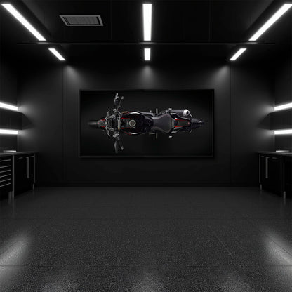Ducati Monster 1200 R Dark Apex Wall Art – Top Down Motorcycle Canvas Print Motorcycle