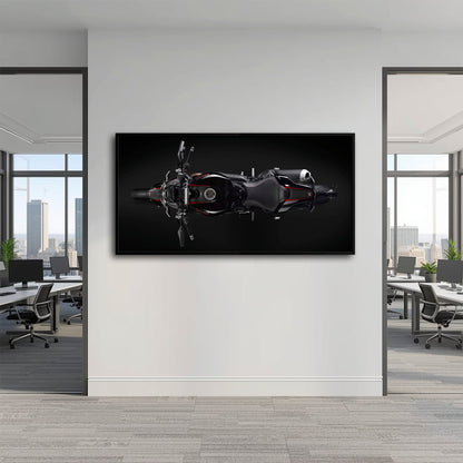 Ducati Monster 1200 R Dark Apex Wall Art – Top Down Motorcycle Canvas Print Motorcycle