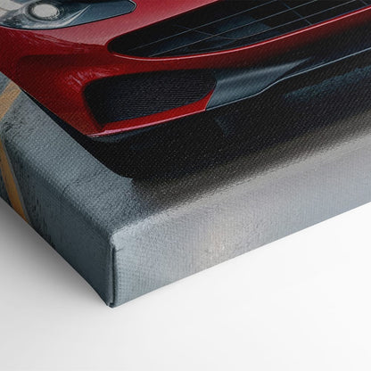 Ferrari 812 Racing Canvas Print  | Red Sports Car Decor Cars