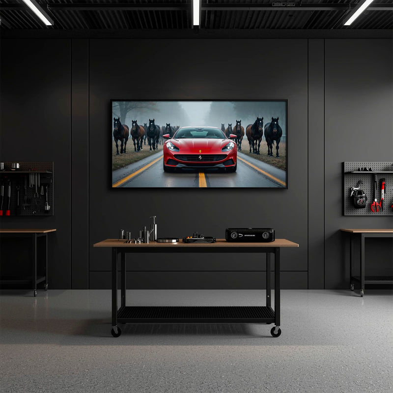 Ferrari 812 Racing Canvas Print  | Red Sports Car Decor Cars