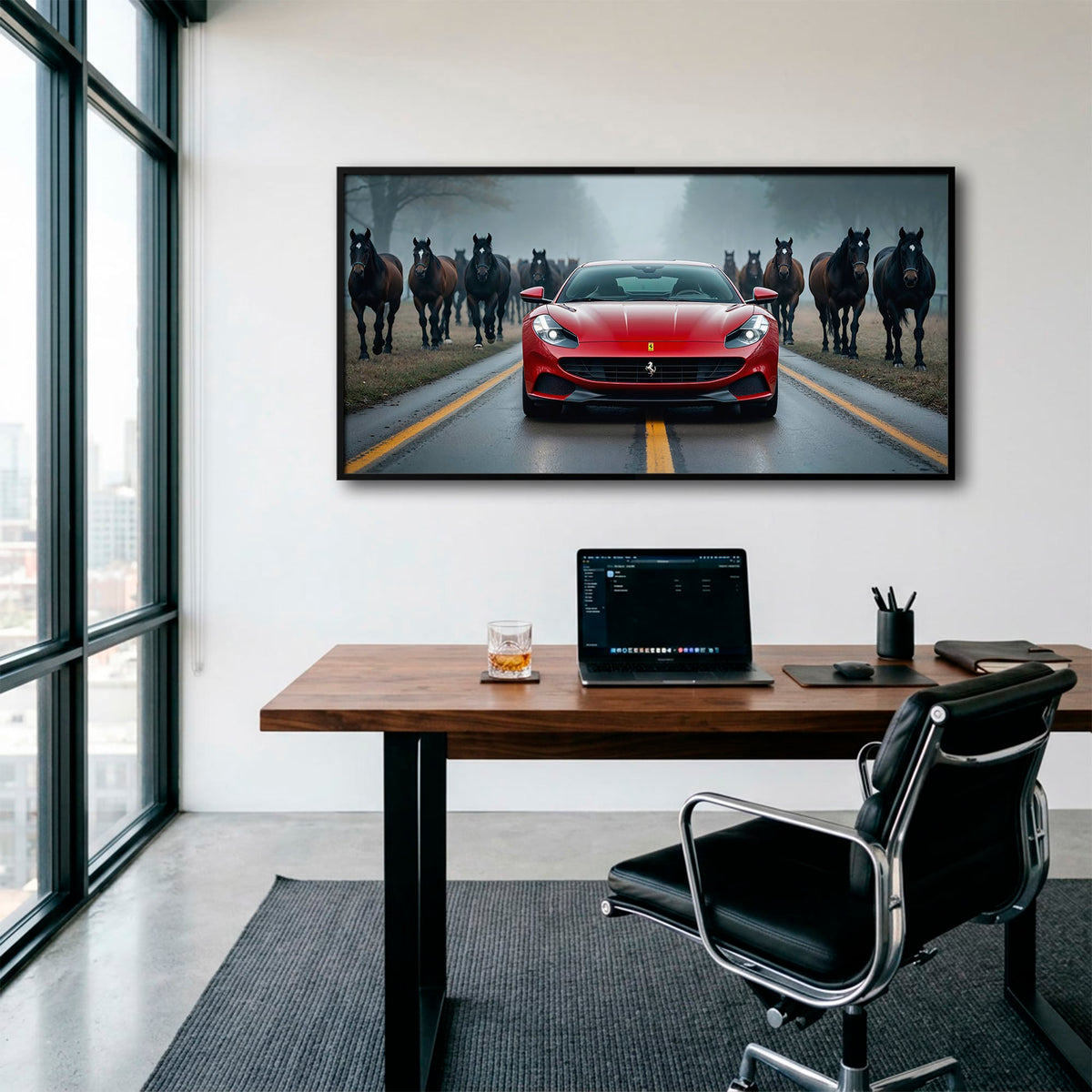 Ferrari 812 Racing Canvas Print  | Red Sports Car Decor Cars