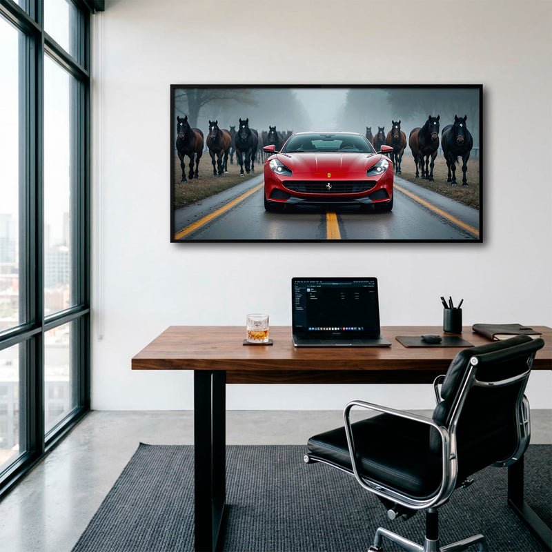Ferrari 812 Racing Canvas Print  | Red Sports Car Decor Cars