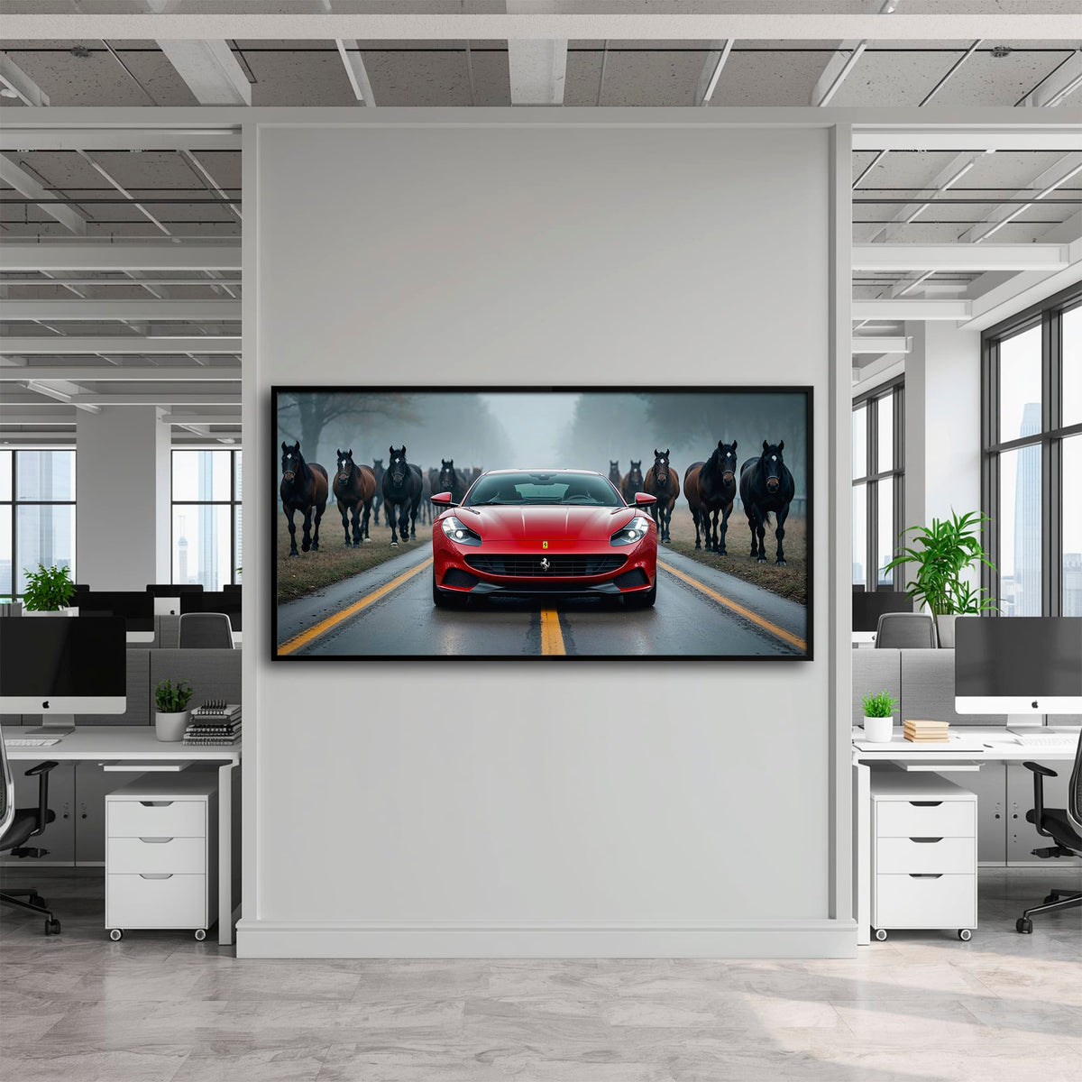 Ferrari 812 Racing Canvas Print  | Red Sports Car Decor Cars