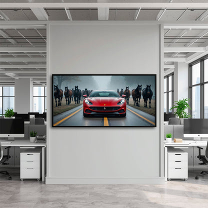 Ferrari 812 Racing Canvas Print  | Red Sports Car Decor Cars