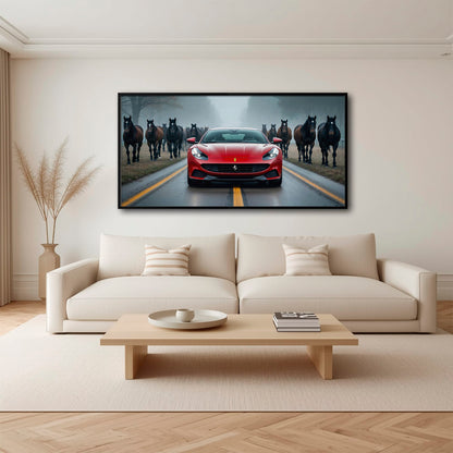 Ferrari 812 Racing Canvas Print  | Red Sports Car Decor Cars